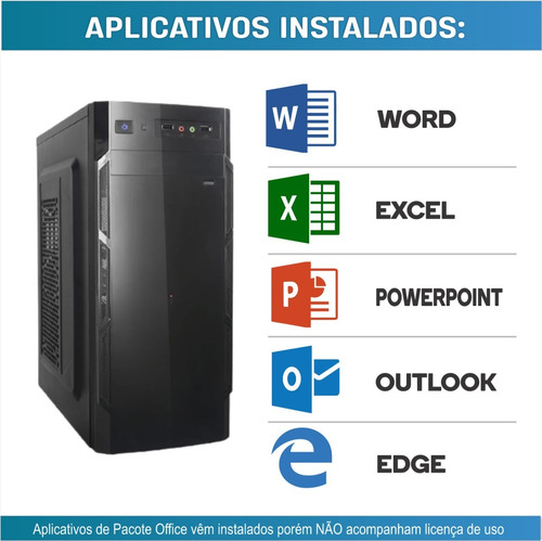 Imagem 2 de 3 de Cpu Montada Core I5 8gb Ssd 480gb Windows 10 Pró