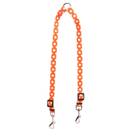 Perro Amarillo Diseño Tangerine Polka Dot Coupler Dog Leash