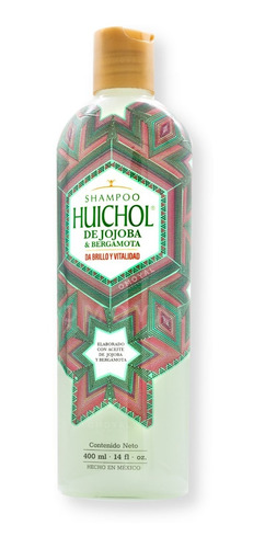 Shampoo Huichol De Jojoba Con Bergamota, Frasco De 400 Ml