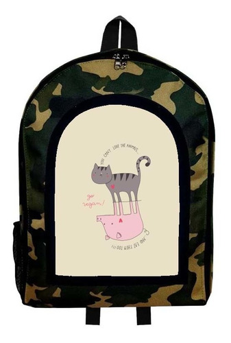 Mochila Camuflada Vegano Tematica Modelo 39