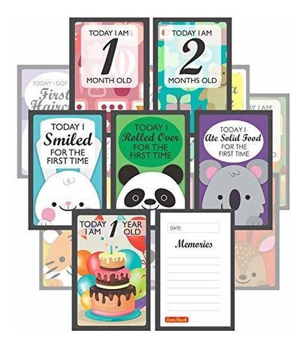 Recién Nacido - Baby Milestone Gift Cards Set Of 27