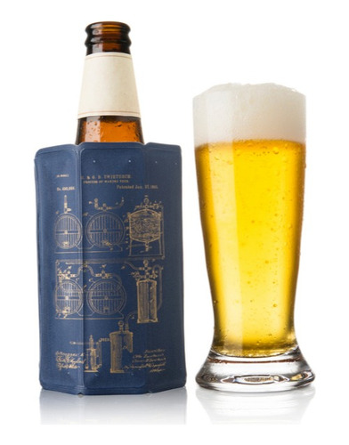 Portabotella Enfriador Cerveza Vacuvin Azul Reutilizable