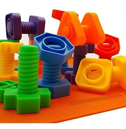 Tornillos Y Tuercas Diseño Geometrico Para Niños De Plastico