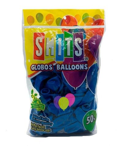 Globos Smits #9 C/50 Estandar Colores Smi1x1 Color Azul Medio