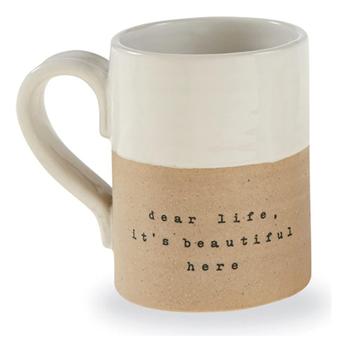 Mud Pie Dear Life Taza De Gres, 1 Unidad (paquete De 1)