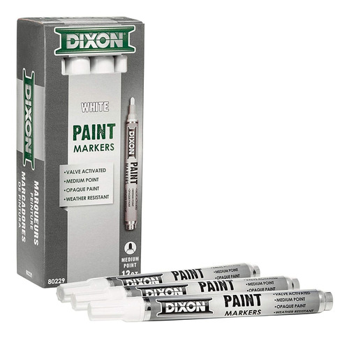 Dixon 80229 - Rotuladores Para Pintura (punta Media, 12 Unid