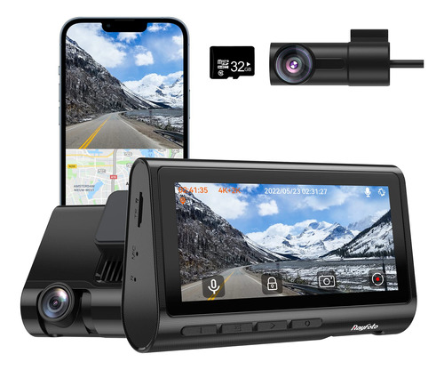 Rayfoto 4k Dual Dash Cam Incorporado Wifi Gps Camara Frontal