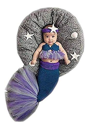 Disfraz De Sirena Para Bebé Recién Nacido, De Punto
