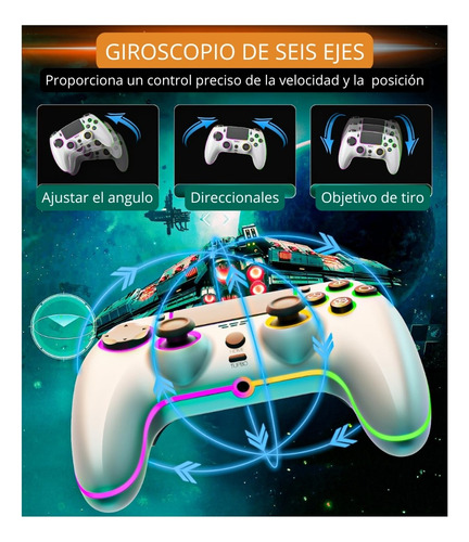 Joystick Bluetooth Para Ps4 Seisa Inalambrico Rgb Turbo Pc