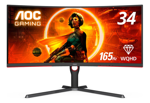 Aoc Cu34g3s Monitor De Juegos Ultra Ancho Curvado Sin Marco.