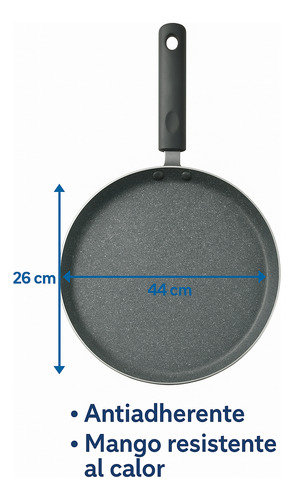 Comal 26 Cm - Ideal Para Cocinar Negro