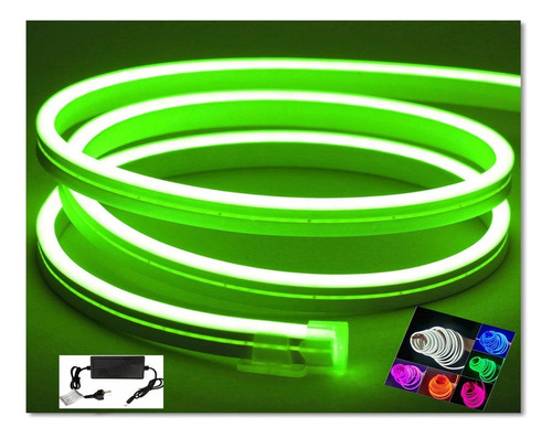 Tira LED veoquiero Neón led 3528 verde 5m 12V IP64