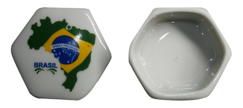 Mini Porta Jóias De Cerâmica Com Mapa Do Brasil 70g 5cm C139