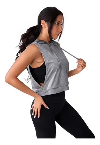 Top Deportivo Capucha Ropa Deportiva Dama Playera Mujer Gym