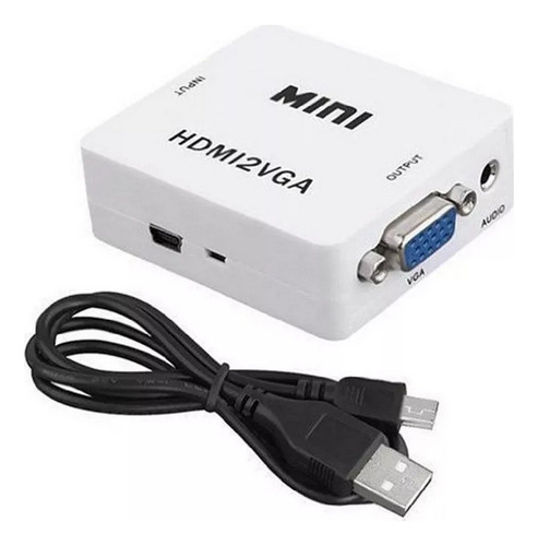Convertidor Adaptador Hdmi A Vga Cable Usb Audio Conversor