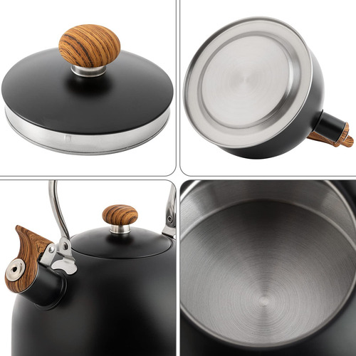 Tetera Tedswait Whistling De 2,5 L Con Mango De Madera, Colo