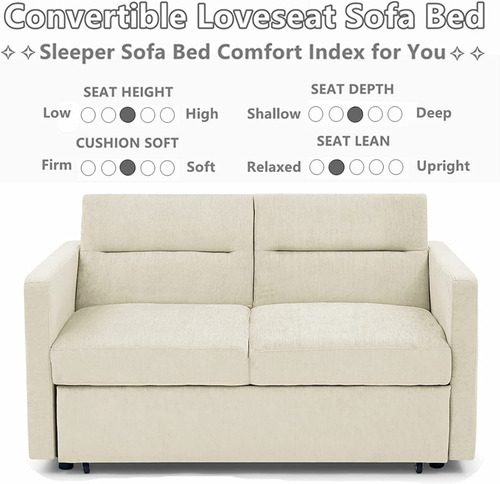 Sofa Cama Extraible 3 En 1 Terciopelo Color Beige Gynsseh