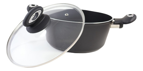 Olla 20cm Con Tapa De Vidrio Argenta Aluminio Antiadherente