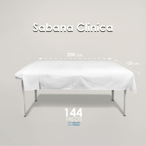 10 Sabana Clinica Hospitalaria 144h 155x220 60/40 Pol/aLG Color Blanco Diseño de la tela Liso
