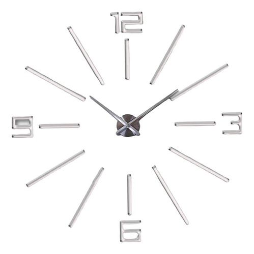 Gran Reloj De Pared Diy Moderno Reloj De Pared 3d Con Plata
