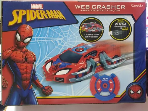 Carrinho Controle Remoto Homem Aranha Web Crasher Candide 5842