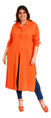 Maxi Blusa Roman Fashion /tallas Extras, 1064 (naranja)