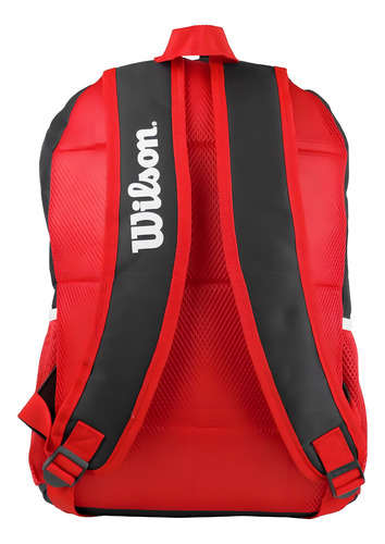 Mochila Wilson 65011028-BL de poliéster negro/rojo
