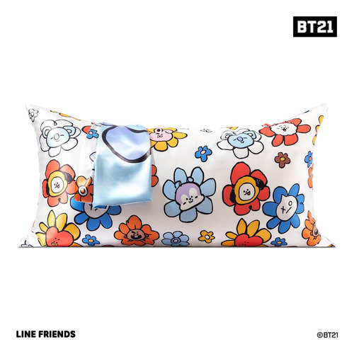 Funda De Almohada Kitsch X Bt21 (koya) Satinada Con Cremalle