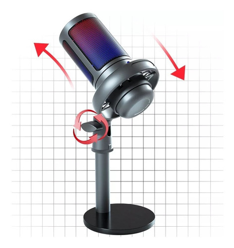 Imagen 5 de 10 de Micrófono Condenser Elefir E205 Rgb Usb Profesional Premium