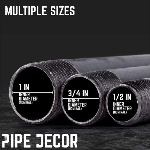 Pipe Decor 3/4 X 60 Malleable Cast Iron Pipe, Pre Cut, Indus