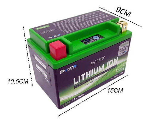 Imagem 1 de 4 de Bateria Litio Lix9 Cb400/500/cbr600 Skyrich