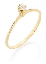 Comprar Anel Solitário Com Zircônia Folheado Ouro Rommanel