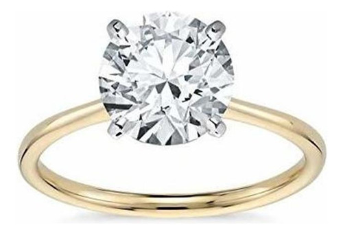 14k Oro Sólido 2,0 Quilates Cz Solitaire Anillo De Compromi