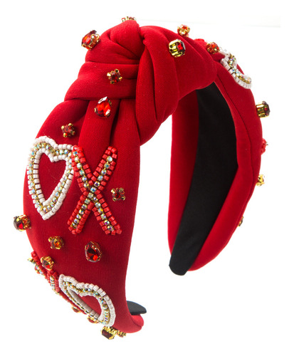 Nueva Diadema Roja A La Moda Para Mujer, Cosidas A Mano, Con