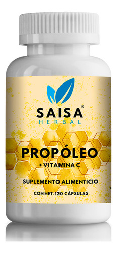 Propóleo 120 Cápsulas Con Vitamina C 100% Puro Saisa Herbal Sabor Sin sabor