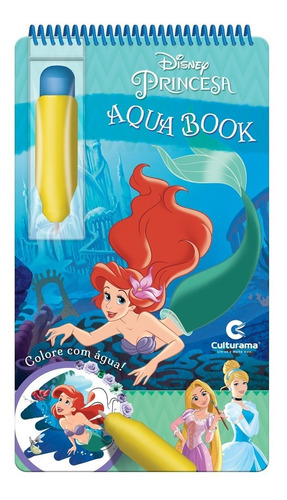 Livro Para Colorir Com Água Aqua Book Princesas Disney Ariel