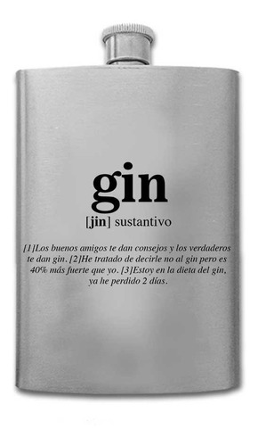 Ánfora Licorera Gin Definición Acero Inoxidable 8oz (240ml)