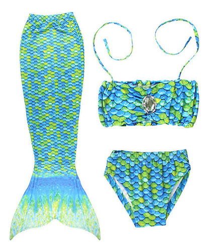 Traje De Baño De Cola De Sirena Bikini Niñas Ropa De Baño
