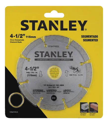 Disco Diamantado 4,5 Stanley Sta47452l Color Plateado