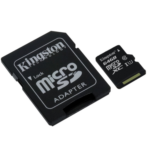 Memoria Micro Sd 64gb Clase 10 Kingston + Adaptador Sd