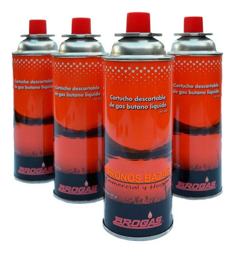 Cartucho Gas Butano Brogas Pack X 4 De 227 Grs Anafe Soplete Farol Calentador Soldador Envios A Todo El País - Kronos