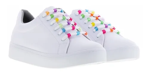 Tenis Blancos Mujer Plataforma Moda Casuales