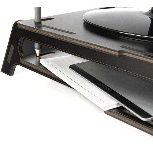 Imagen 8 de 10 de Base Eleva Monitor Pc-notebook Con Porta Celular Y Estante