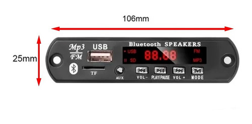 Imagem 2 de 5 de Placa Decodificador Usb P/ Caixa Ativa Mp3 Fm Aux Bluetooth