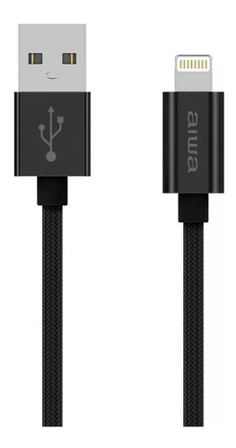 Cable Usb Para iPhone 1.5m Mfi Aiwa Negro / Tecnocenter