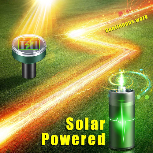 4 Pcs Ahuyentador Topos Solar,repelente Ultrasónico Ratones