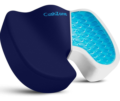 Cojín Viscoelástico Para Silla De Oficina Azul Liso