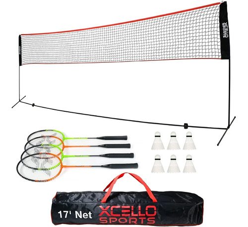 Set Completo De Badminton Xcello, Con Raquetas Y Red