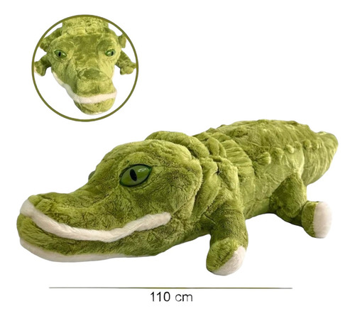 Cocodrilo De Peluche Simil Super Suave Acostado Super Grande Cocodrilo 1.10m