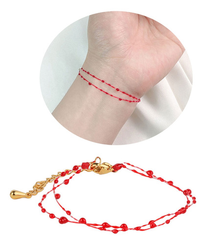 (e) Pulsera Con Forma De Gota De Sangre Roja Con Personalida